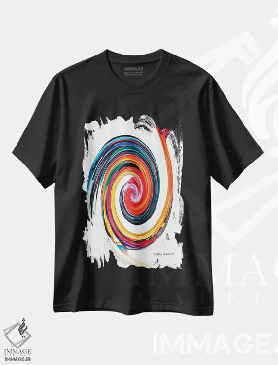 تیشرت مشکی طرح دار مرغ سوخاری، تزئینی اثر کالی گاریس | immage.ir