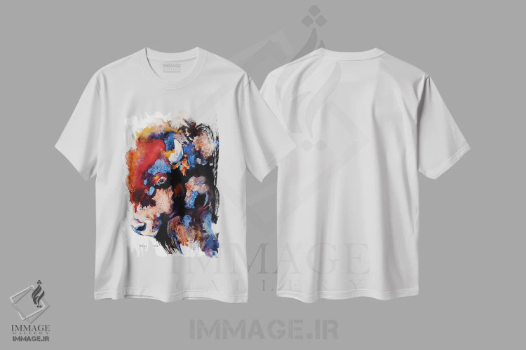 تیشرت سفید طرح دار میراث، دکور کلبه و لژ اثر کالی گاریس | فروشگاه ایماژ
