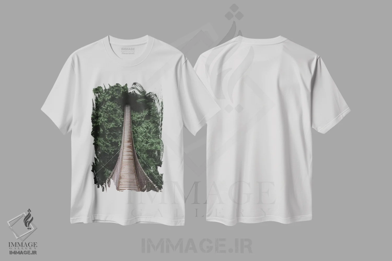 تیشرت سفید طرح دار پل معلق لین ولی، مدیوم اثر لوک آنتونی گرم | فروشگاه ایماژ