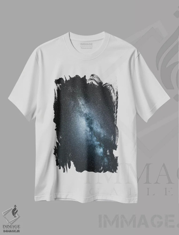 تیشرت سفید طرح دار راه شیری II، مدیوم اثر لوک آنتونی گرم | فروشگاه ایماژ