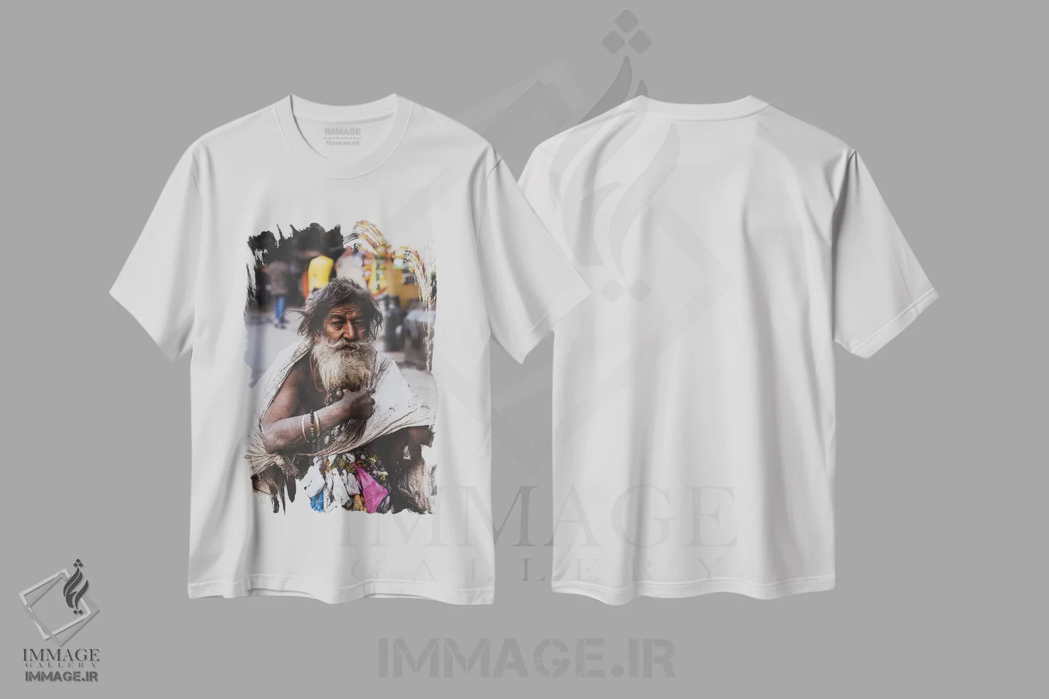 تیشرت سفید طرح دار دهلی نو، هند I، عکاسی فیگوراتیو اثر لوک آنتونی گرم | فروشگاه ایماژ