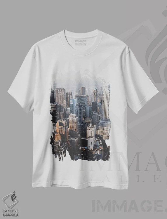 تیشرت سفید طرح دار شهر نیویورک I، مدیوم اثر لوک آنتونی گرم | immage.ir