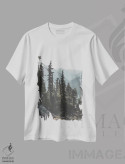 تیشرت سفید طرح دار جنگل ملی کسکید شمالی، آمریکا، مدیوم اثر لوک آنتونی گرم | فروشگاه ایماژ