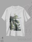 تیشرت سفید طرح دار درختان نخل در فیلیپین، مدیوم اثر لوک آنتونی گرم | immage.ir