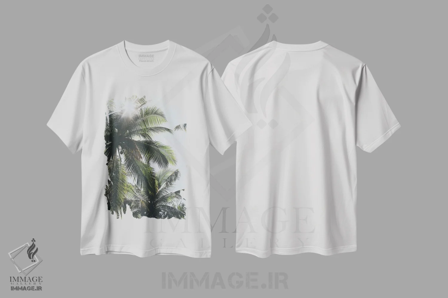 تیشرت سفید طرح دار درختان نخل در فیلیپین، مدیوم اثر لوک آنتونی گرم | immage.ir