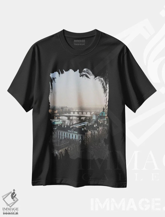 تیشرت مشکی طرح دار پراگ، جمهوری چک IV، مدیوم اثر لوک آنتونی گرم | فروشگاه ایماژ