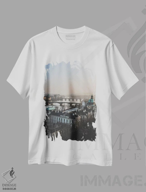 تیشرت سفید طرح دار پراگ، جمهوری چک IV، مدیوم اثر لوک آنتونی گرم | immage.ir