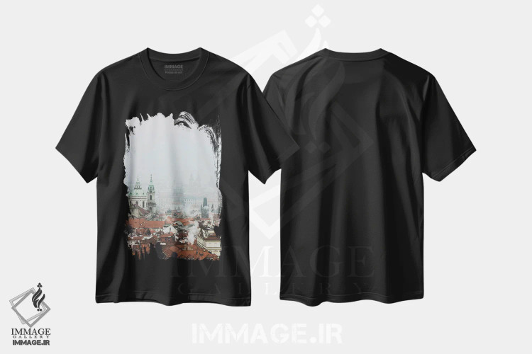 تیشرت مشکی طرح دار پراگ، جمهوری چک VI، مدیوم اثر لوک آنتونی گرم | فروشگاه ایماژ