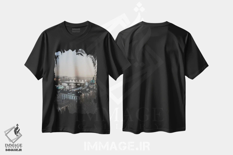 تیشرت مشکی طرح دار پراگ، جمهوری چک IV، مدیوم اثر لوک آنتونی گرم | فروشگاه ایماژ