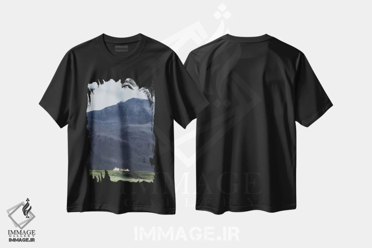 تیشرت مشکی طرح دار ایسلند روستایی I، مدیوم اثر لوک آنتونی گرم | فروشگاه ایماژ