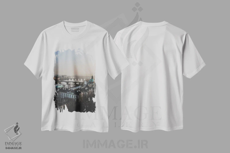 تیشرت سفید طرح دار پراگ، جمهوری چک IV، مدیوم اثر لوک آنتونی گرم | immage.ir