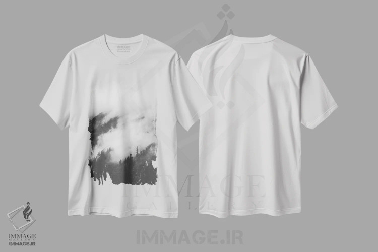 تیشرت سفید طرح دار مه غلتان II، عکاسی سیاه و سفید اثر لوک آنتونی گرم | فروشگاه ایماژ