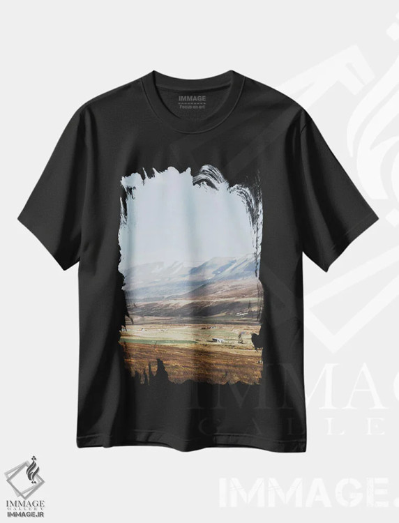 تیشرت مشکی طرح دار ایسلند روستایی II، مدیوم اثر لوک آنتونی گرم | immage.ir