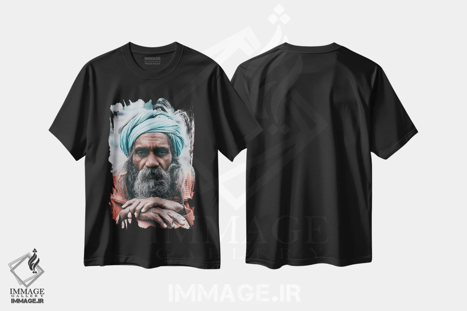 تیشرت مشکی طرح دار واراناسی، هند، دکور آسیایی اثر لوک آنتونی گرم | immage.ir