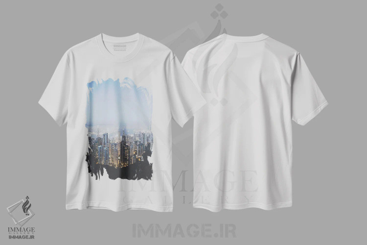 تیشرت سفید طرح دار قله ویکتوریا، هنگ کنگ، مدیوم اثر لوک آنتونی گرم | immage.ir