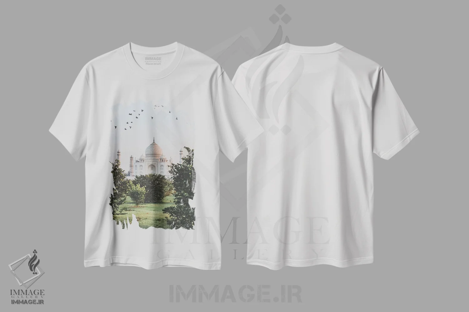 تیشرت سفید طرح دار تاج محل، هند I، دکور آسیایی اثر لوک آنتونی گرم | immage.ir