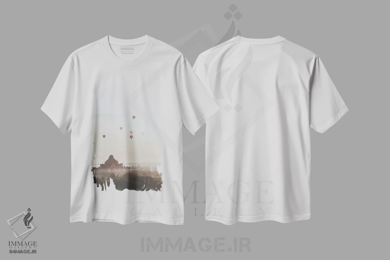 تیشرت سفید طرح دار باگان، میانمار II، مدیوم اثر لوک آنتونی گرم | immage.ir
