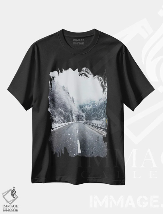 تیشرت مشکی طرح دار دولومیت ها، ایتالیا، مدیوم اثر لوک آنتونی گرم | immage.ir