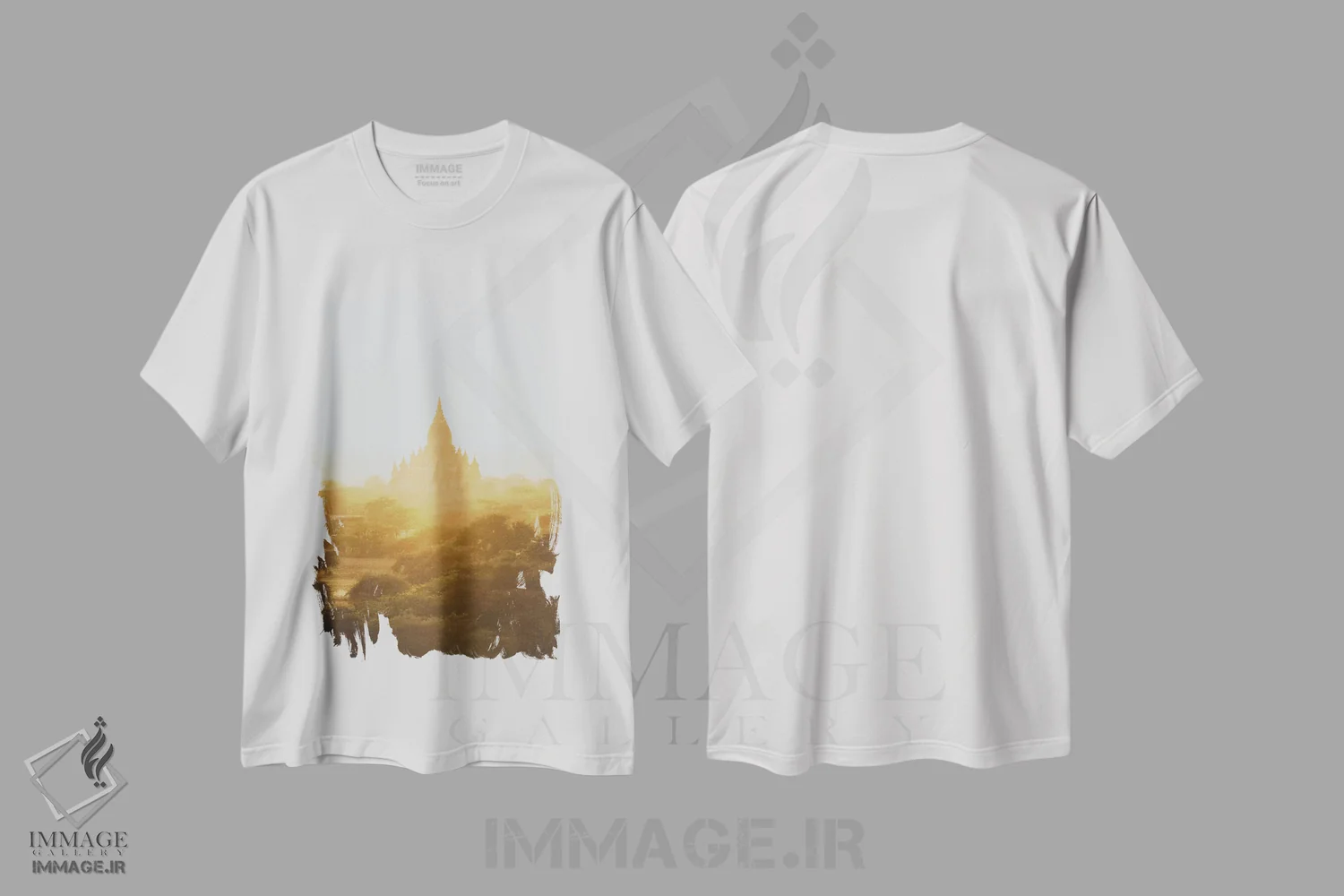 تیشرت سفید طرح دار باگان، میانمار III، مدیوم اثر لوک آنتونی گرم | immage.ir