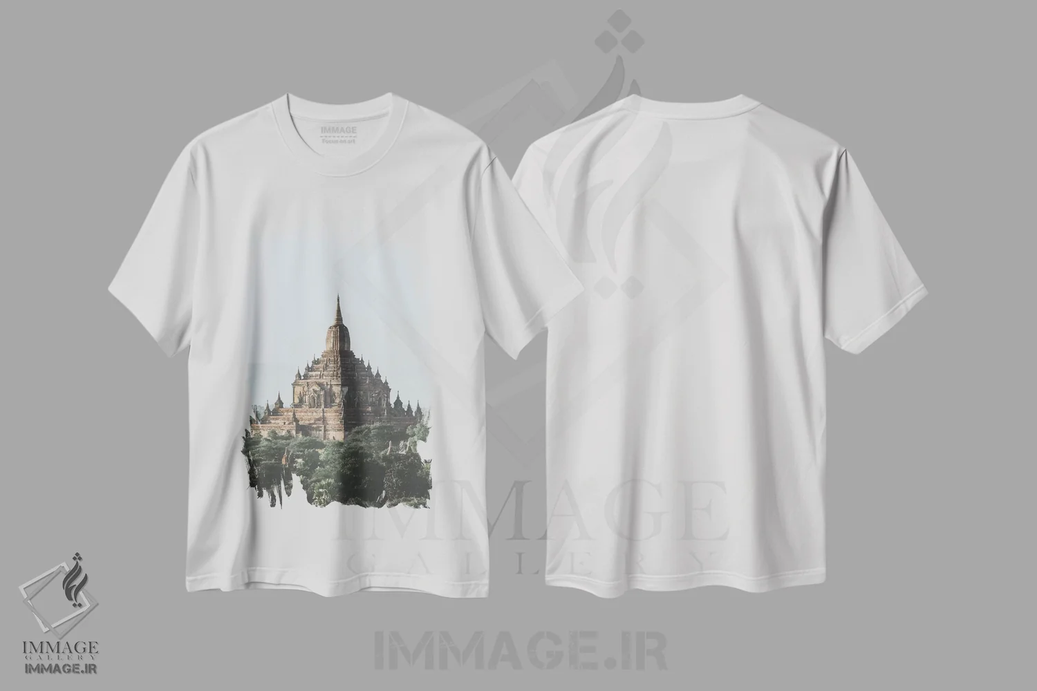 تیشرت سفید طرح دار باگان، میانمار IV، مدیوم اثر لوک آنتونی گرم | immage.ir