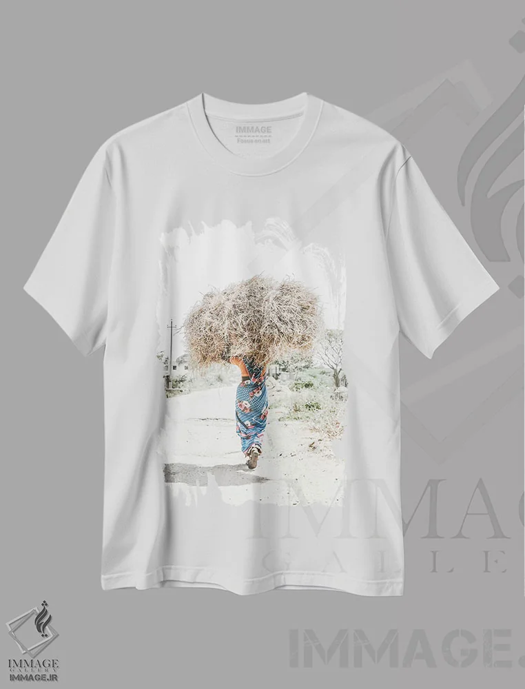 تیشرت سفید طرح دار هند III، دکور آسیایی اثر لوک آنتونی گرم | فروشگاه ایماژ