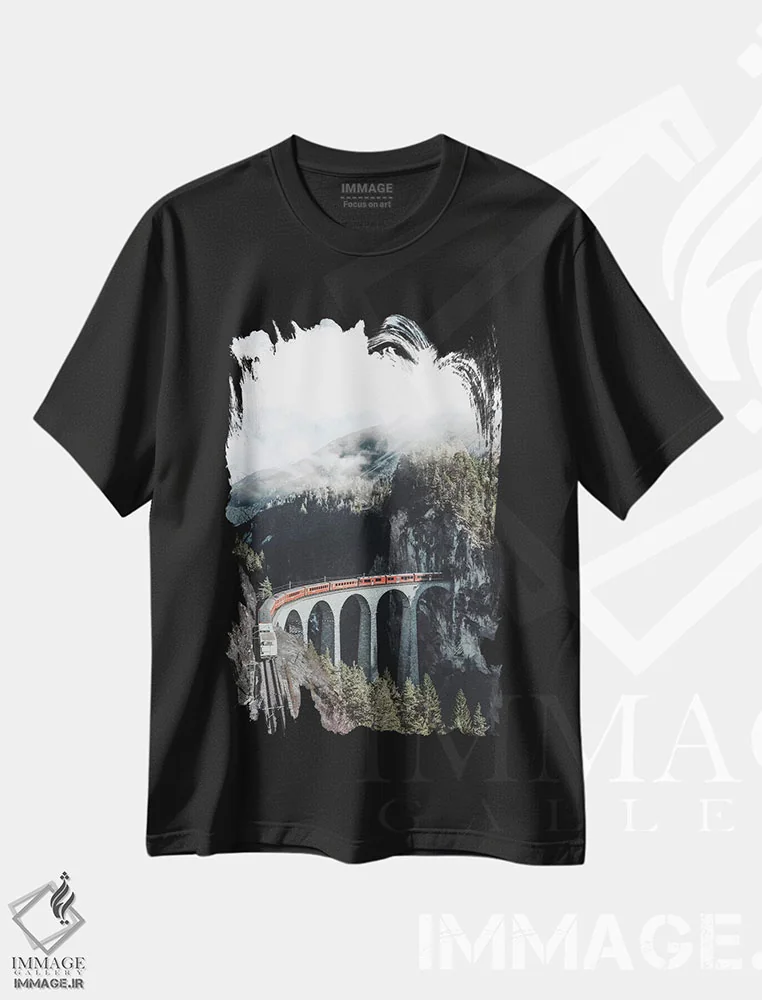 تیشرت مشکی طرح دار پل لندواسر، سوئیس، مدیوم اثر لوک آنتونی گرم | immage.ir