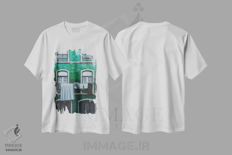 تیشرت سفید طرح دار لیسبون، پرتغال، مدیوم اثر لوک آنتونی گرم | immage.ir