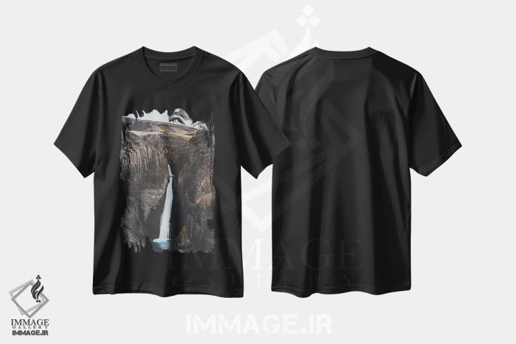 تیشرت مشکی طرح دار لیتلانسفوس، ایسلند، مدیوم اثر لوک آنتونی گرم | immage.ir