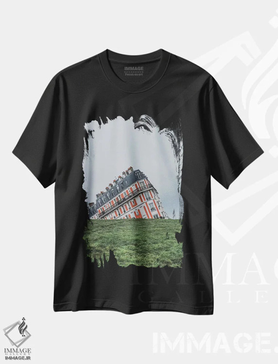 تیشرت مشکی طرح دار پاریس، فرانسه، مدیوم اثر لوک آنتونی گرم | immage.ir
