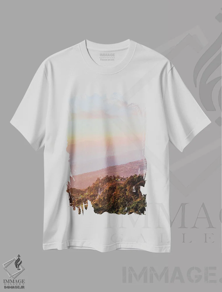 تیشرت سفید طرح دار پوخارا، نپال، مدیوم اثر لوک آنتونی گرم | فروشگاه ایماژ