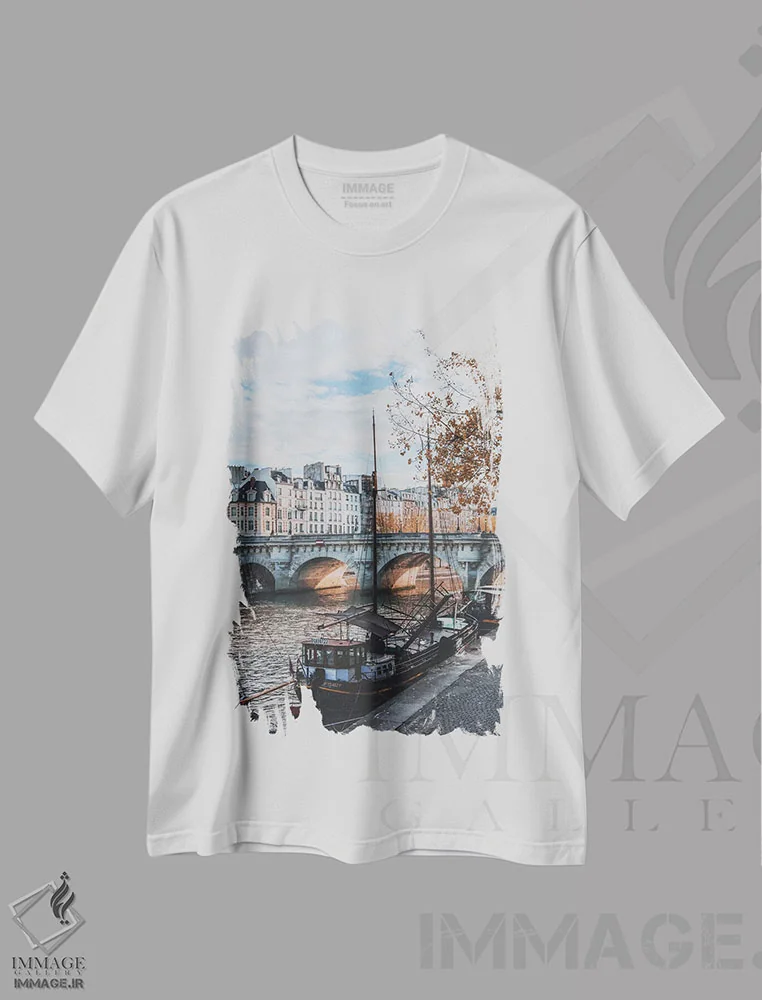 تیشرت سفید طرح دار پاریس، فرانسه II، مدیوم اثر لوک آنتونی گرم | immage.ir