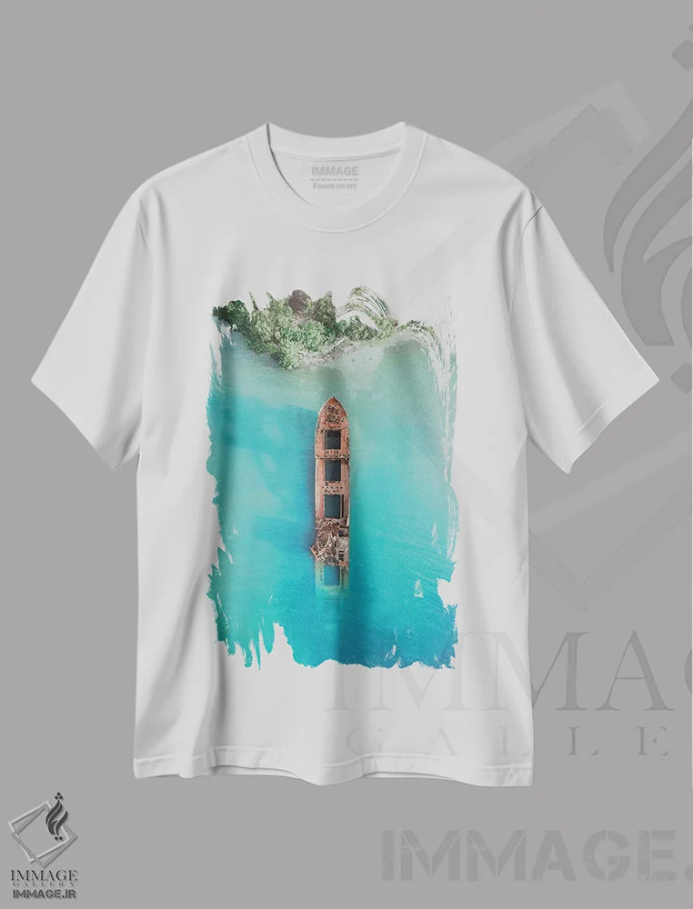 تیشرت سفید طرح دار جزیره رواتان، هندوراس I، مدیوم اثر لوک آنتونی گرم | immage.ir