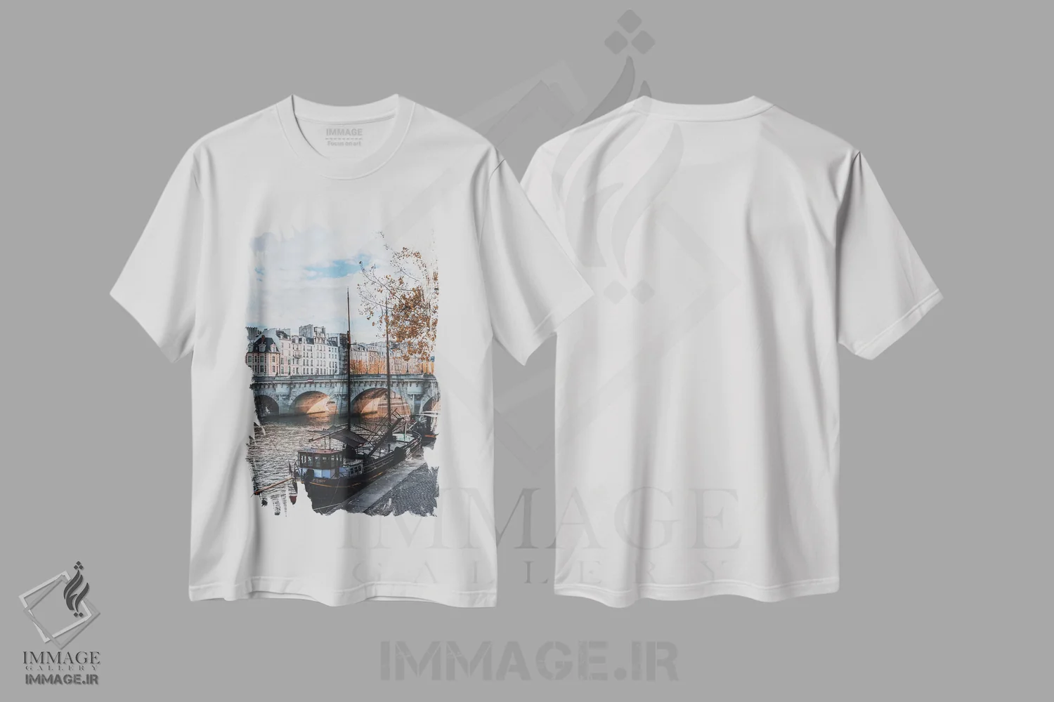 تیشرت سفید طرح دار پاریس، فرانسه II، مدیوم اثر لوک آنتونی گرم | immage.ir