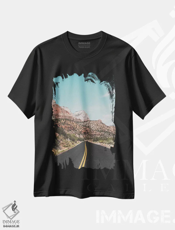 تیشرت مشکی طرح دار پارک ملی زایان، مدیوم اثر لوک آنتونی گرم | immage.ir