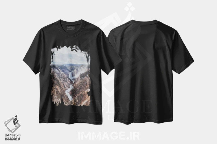 تیشرت مشکی طرح دار پارک ملی یلواستون، مدیوم اثر لوک آنتونی گرم | immage.ir