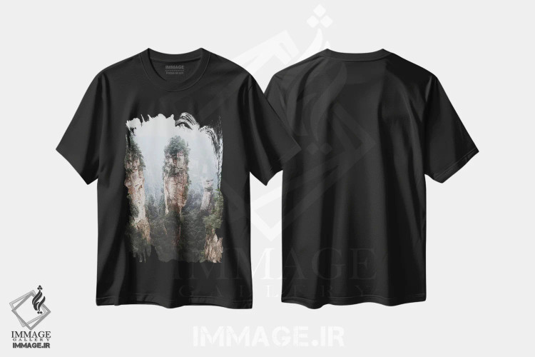 تیشرت مشکی طرح دار ژانگ جیاجی، مدیوم اثر لوک آنتونی گرم | فروشگاه ایماژ