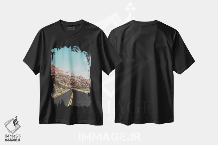 تیشرت مشکی طرح دار پارک ملی زایان، مدیوم اثر لوک آنتونی گرم | immage.ir