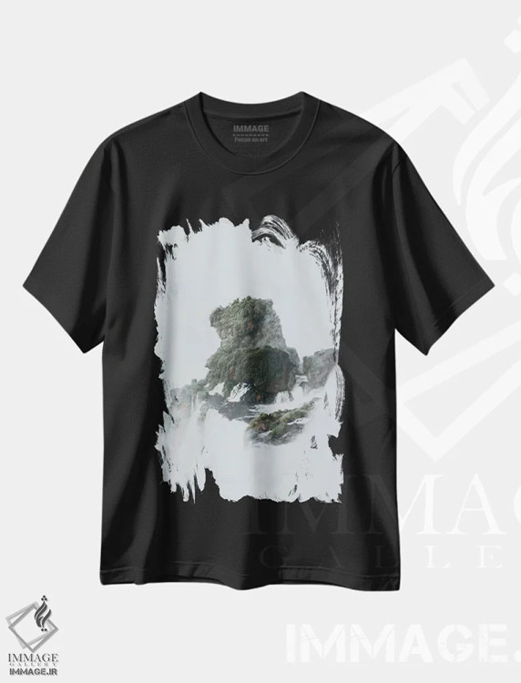 تیشرت مشکی طرح دار آبشارهای ایگوازو، آرژانتین، مدیوم اثر لوک آنتونی گرم | فروشگاه ایماژ