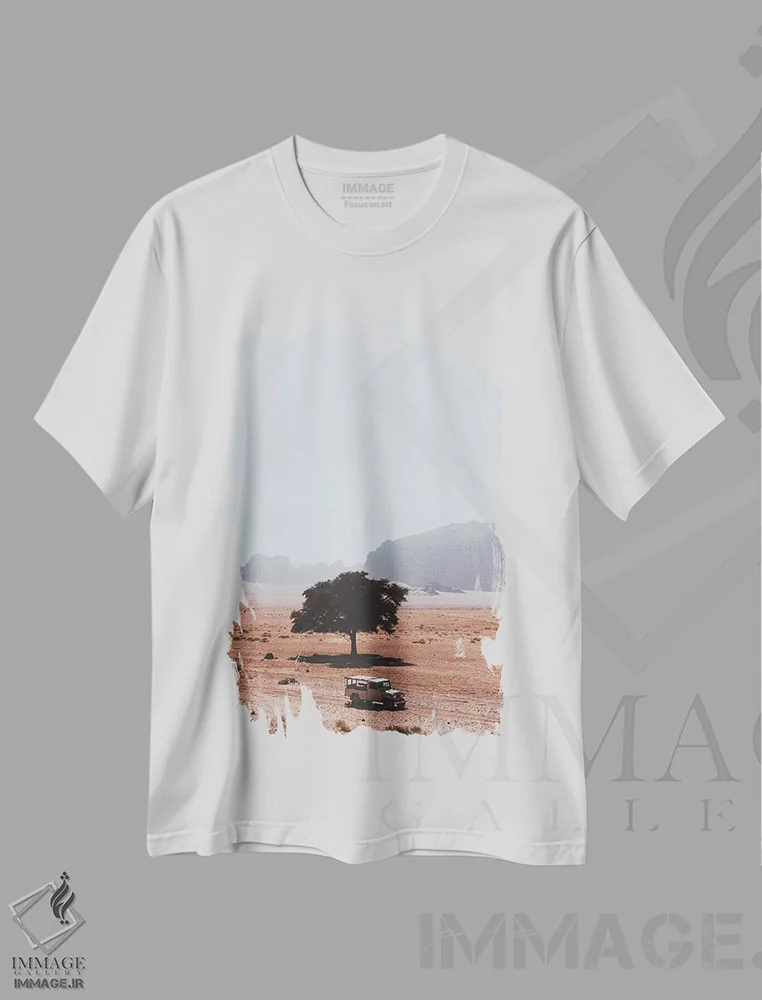 تیشرت سفید طرح دار وادی روم، اردن، مدیوم اثر لوک آنتونی گرم | فروشگاه ایماژ