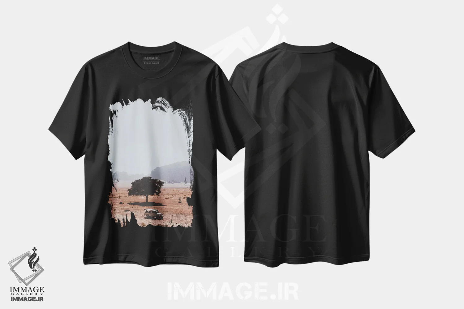 تیشرت مشکی طرح دار وادی روم، اردن، مدیوم اثر لوک آنتونی گرم | immage.ir
