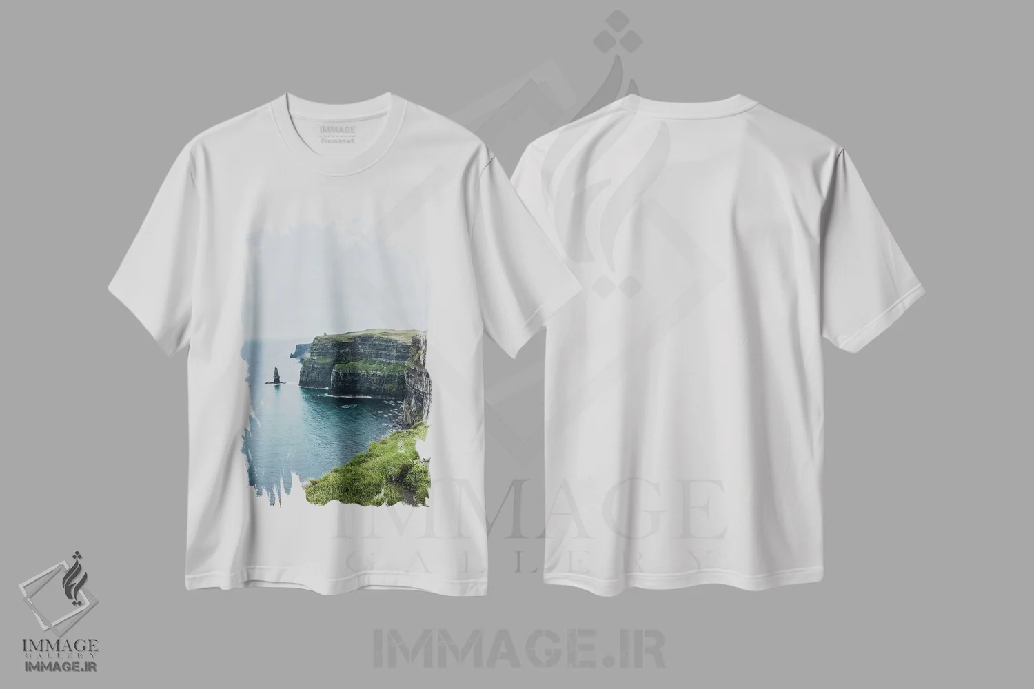 تیشرت سفید طرح دار صخره های موهر، مدیوم اثر لوک آنتونی گرم | فروشگاه ایماژ