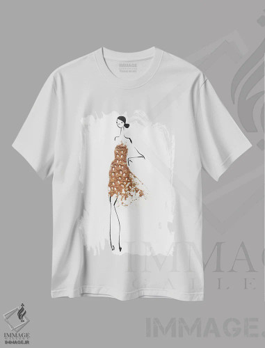 تیشرت سفید طرح دار دارچین، تزئینی اثر گرچن روهرز | فروشگاه ایماژ