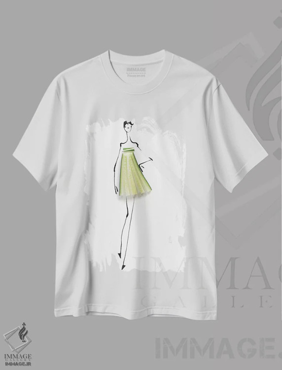 تیشرت سفید طرح دار خیار، تزئینی اثر گرچن روهرز | فروشگاه ایماژ