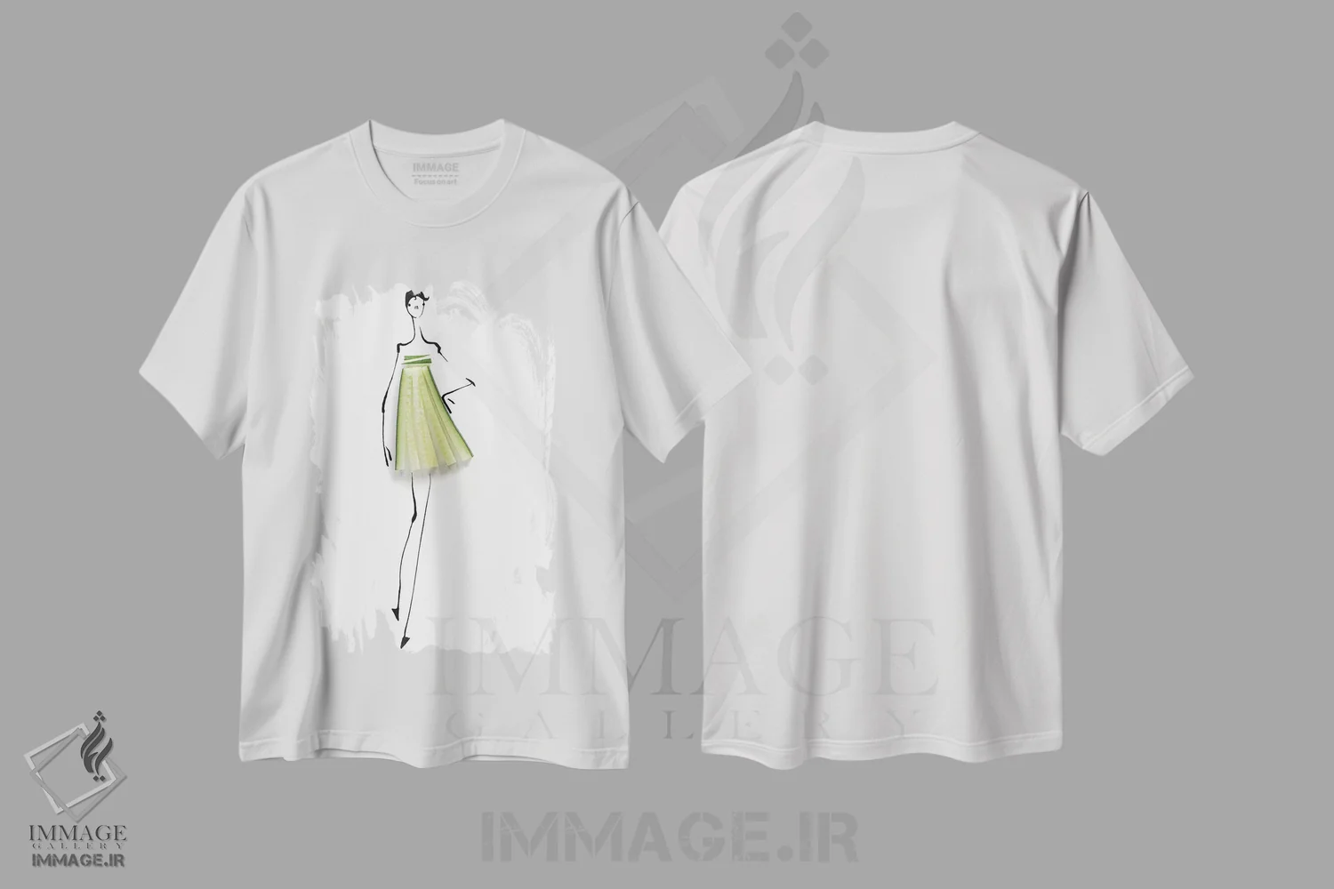 تیشرت سفید طرح دار خیار، تزئینی اثر گرچن روهرز | فروشگاه ایماژ