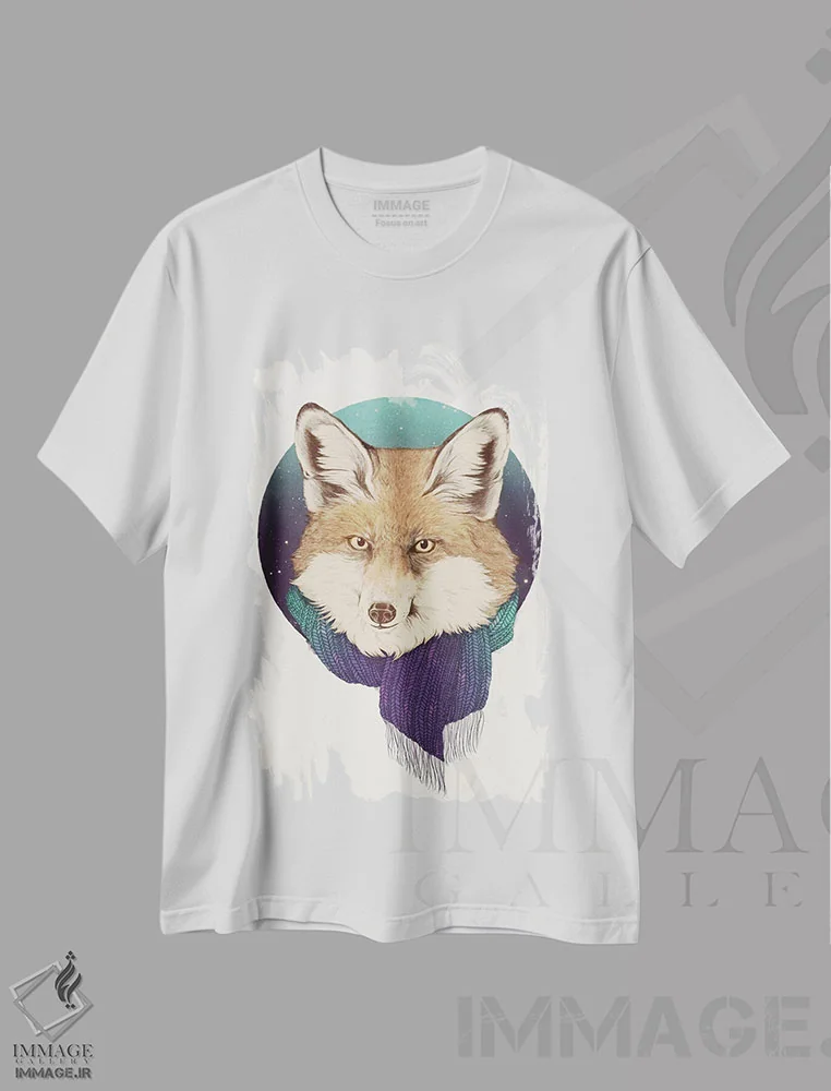 تیشرت سفید طرح دار روباه اثر لورا گریوز | فروشگاه ایماژ