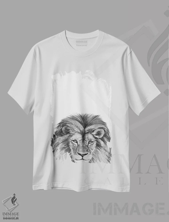 تیشرت سفید طرح دار شیر اثر لورا گریوز | فروشگاه ایماژ