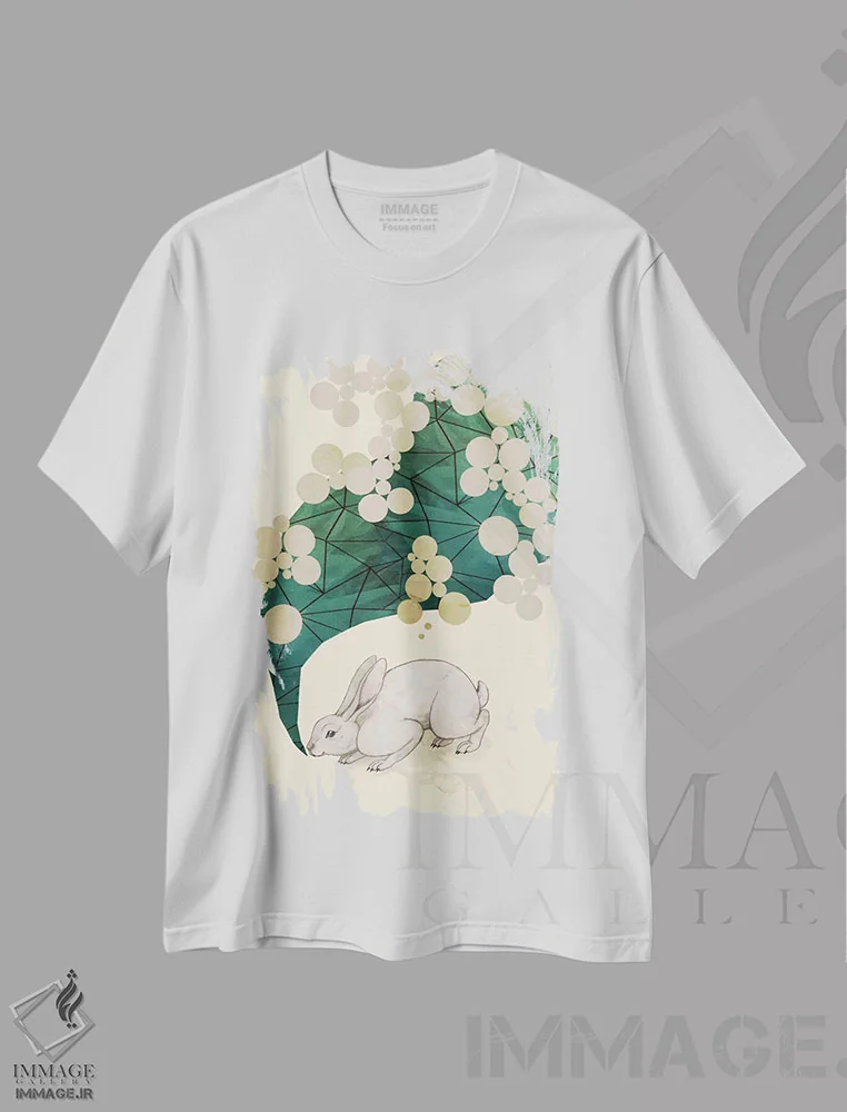 تیشرت سفید طرح دار بهار اثر لورا گریوز | immage.ir