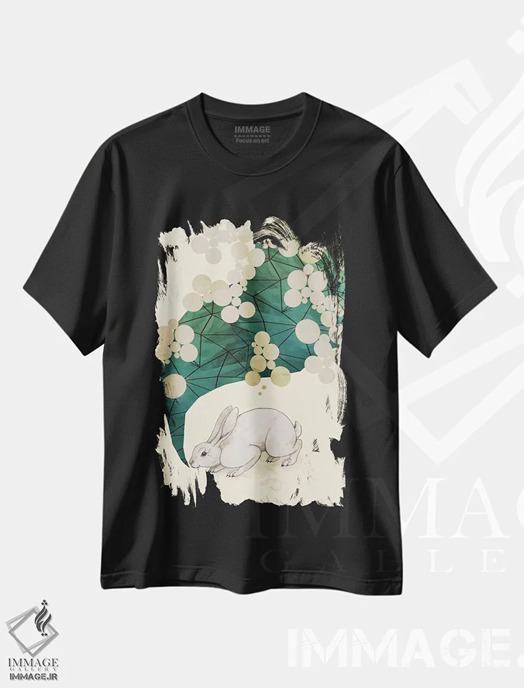تیشرت مشکی طرح دار بهار اثر لورا گریوز | فروشگاه ایماژ