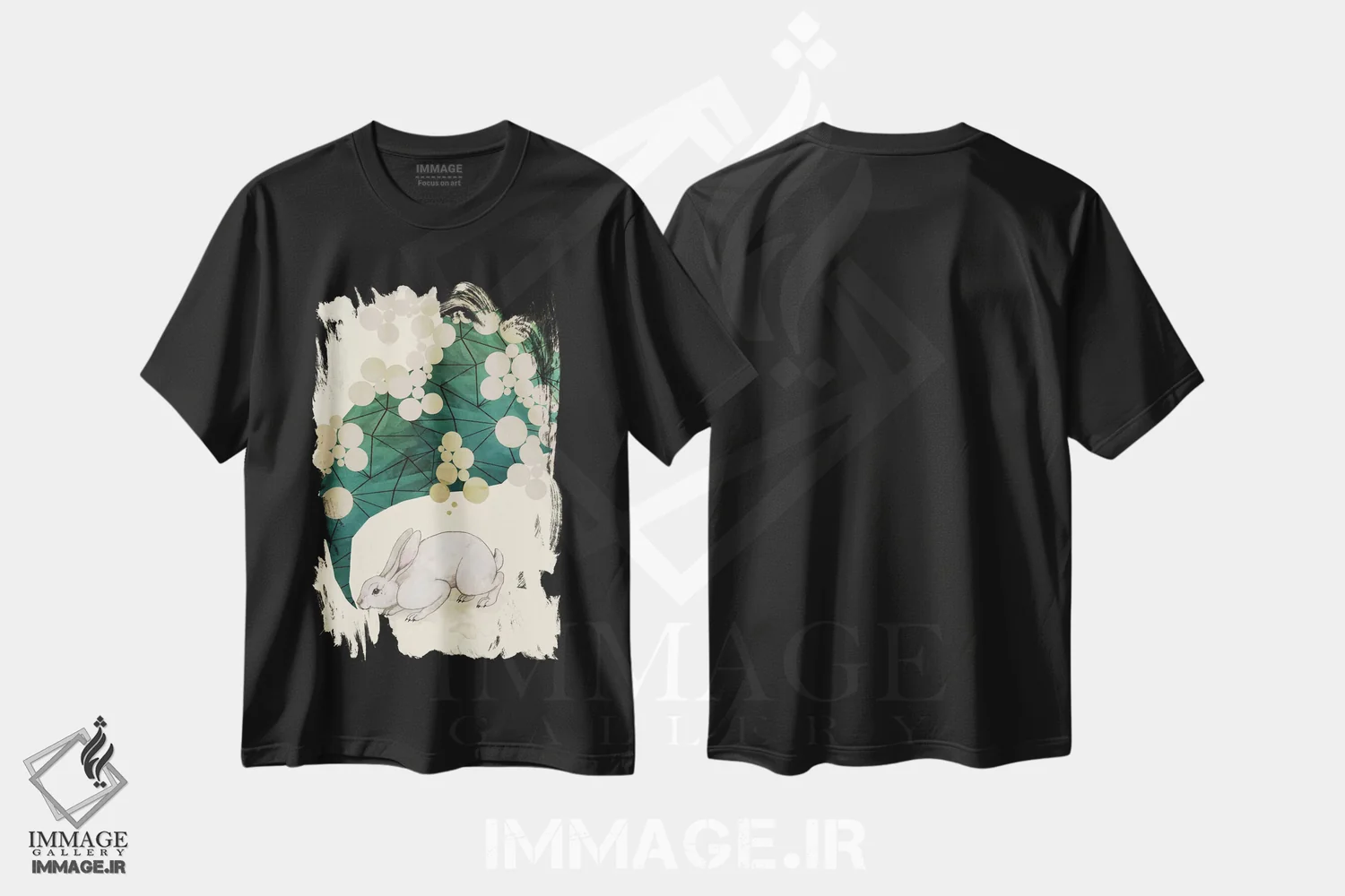 تیشرت مشکی طرح دار بهار اثر لورا گریوز | فروشگاه ایماژ