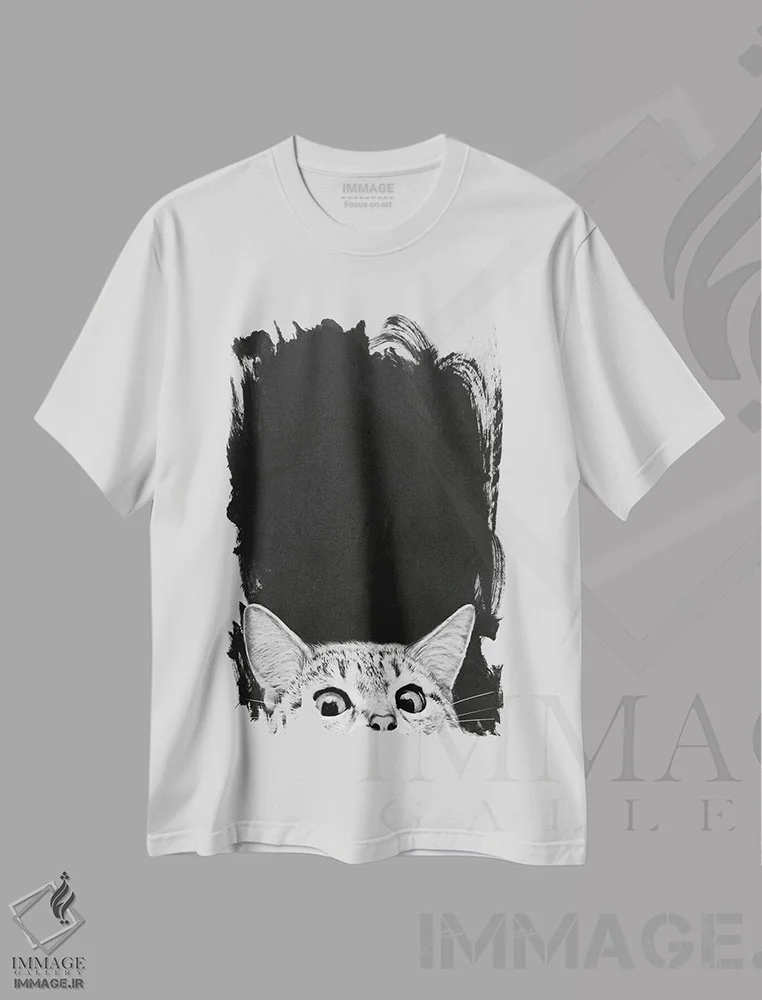 تیشرت سفید طرح دار هنوز خوابیدی؟، هنر تزئینی سیاه و سفید اثر لورا گریوز | immage.ir